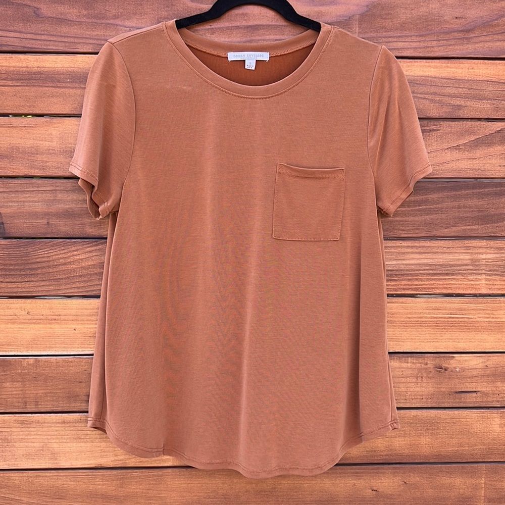 Women's Tan Top with Pocket